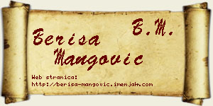 Beriša Mangović vizit kartica
